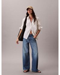 Calvin Klein - Jeans Cotton Linen Wide Leg Jeans - Lyst