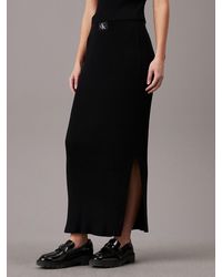 Calvin Klein - Soft Ribbed Lyocell Maxi Skirt - Lyst
