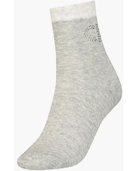 Calvin Klein - Crystal Logo Crew Socks - - Grey - Women - One Size - Lyst