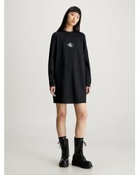 Calvin Klein - Langärmeliges T-Shirt-Kleid aus Milano - Lyst