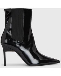 Calvin Klein - Patent Leather Stiletto Chelsea Boots - Lyst