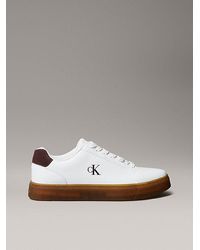 Calvin Klein - Leather Signature Logo Trainers - Lyst