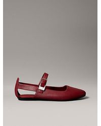 Calvin Klein - Leren Ballerina's Met Airfit-Demping - Lyst