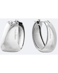 Calvin Klein - Jeans Sculpted Wide Hoop Earrings - Lyst