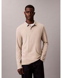 Calvin Klein - Supima Cotton Long Sleeve Polo Shirt - Lyst