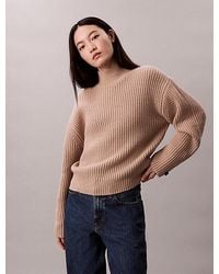 Calvin Klein - Geribde, Grove, Relaxte Coltrui - Lyst