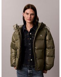 Calvin Klein - Jeans Shiny Hooded Puffer Jacket - Lyst