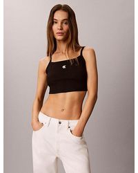 Calvin Klein - Jeans Cropped Ribbed Cami Top Pride - Lyst