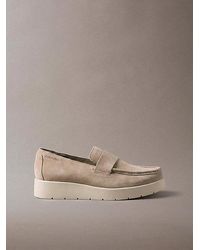 Calvin Klein - Suede Hybrid Apron Toe Loafers - Lyst