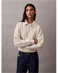 Calvin Klein - Calvin Klein Archive Logo Fleece Quarter Zip Sweatshirt - Lyst