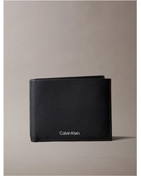 Calvin Klein - Pebble Grain Leather Trifold Wallet With Coin Pouch - Lyst