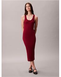 Calvin Klein - Calvin Klein Rib Slip Dress - Lyst