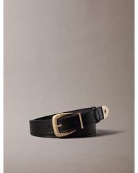 Calvin Klein - Leather Tapered Hardware Belt - Lyst