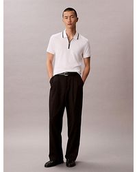 Calvin Klein - Slim Cotton Zip Polo Shirt - Lyst