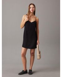 Calvin Klein - Satin Bustier Slip Dress - Lyst