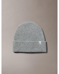 Calvin Klein - Cashmere Emblem Logo Beanie - Lyst