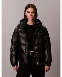 Calvin Klein - Jeans Shiny Hooded Puffer Jacket - Lyst