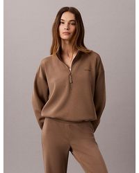 Calvin Klein - Sport Smooth Knit Quarter Zip Sweatshirt - Lyst
