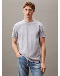 Calvin Klein - T-Shirt Van Gewassen Katoen - Lyst