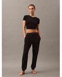 Calvin Klein - Pantalón de chándal de estar por casa - Icon Cotton Terry - Lyst
