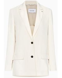 Calvin Klein Blazer de viaje de crep� - Blanco