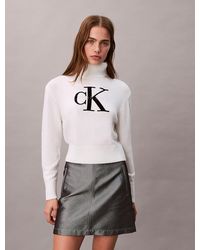 Calvin Klein - Soft Chenille Roll Neck Jumper - Lyst