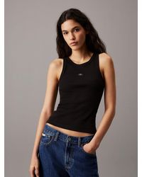 Calvin Klein - Slim Ribbed Cotton Tank Top - Lyst