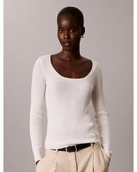 Calvin Klein - Slim Merino Wool Ribbed Jumper - Lyst
