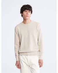 Calvin Klein Smooth Cotton Sweater in Blue for Men | Lyst