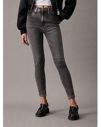 Calvin Klein - High Rise Super Skinny Jeans tobilleros - Lyst