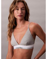 Calvin Klein - Unlined Triangle Bralette Icon Cotton Modal - Lyst