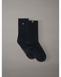 Calvin Klein - 2 Pack Logo Texture Crew Socks - Lyst
