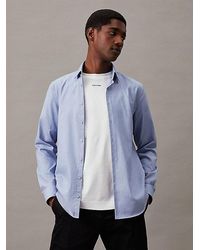 Calvin Klein - Slim Net Overhemd Van Twill Dobby - Lyst