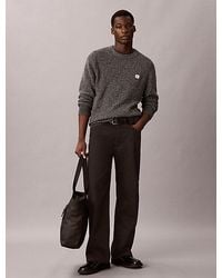 Calvin Klein - Jeans Woven Monologo Crewneck Sweater - Lyst