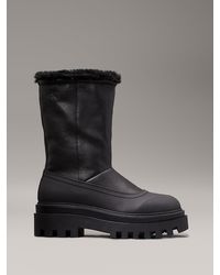 Calvin Klein - Leather Winter Platform Boots - Lyst