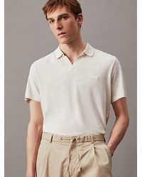 Calvin Klein - Poloshirt aus Baumwolle und Leinen - Lyst