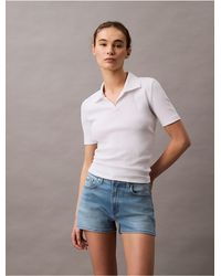 Calvin Klein - Calvin Klein High Rise Denim Mini Shorts - Lyst