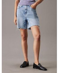 Calvin Klein - Denim Bermuda Korte Broek - Lyst