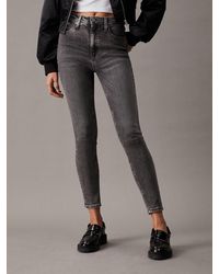 Calvin Klein - High Rise Super Skinny Ankle Jeans - Lyst