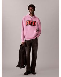Calvin Klein - Kate Moss Fleece Graphic Relaxed Hoodie - Lyst