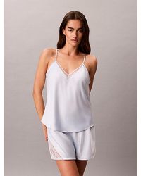 Calvin Klein - Satin And Lace Cami Pyjama Top - Lyst