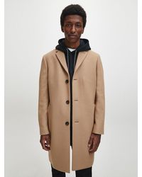 Calvin Klein Abrigo cl�sico de lana y cashmere - Neutro