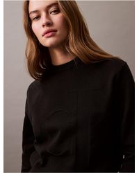 Calvin Klein - Calvin Klein Smooth Cotton Monogram Sweater - Lyst