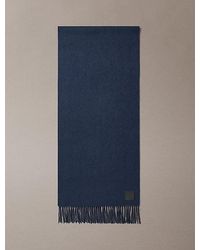 Calvin Klein - Wool Leather Badge Scarf - Lyst