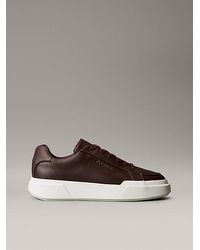 Calvin Klein - Ck Avenue – Leder-Sneakers Mit Logo - Lyst
