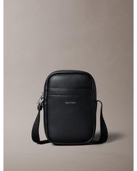 Calvin Klein - Raised Logo Plaque Slim Reporter Bag - Lyst