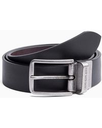 Calvin Klein Ceinture rversible en cuir - Noir
