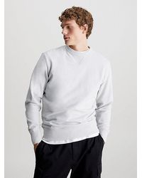 Calvin Klein - Badstof Monogram Sweatshirt Met Embleem - Lyst