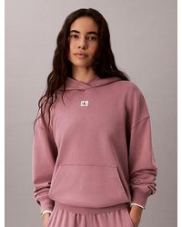 Calvin Klein - Jeans Cotton Terry Badge Hoodie - Lyst