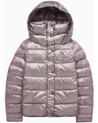 Calvin Klein Chaqueta de plumas con capucha plegable - Marrón